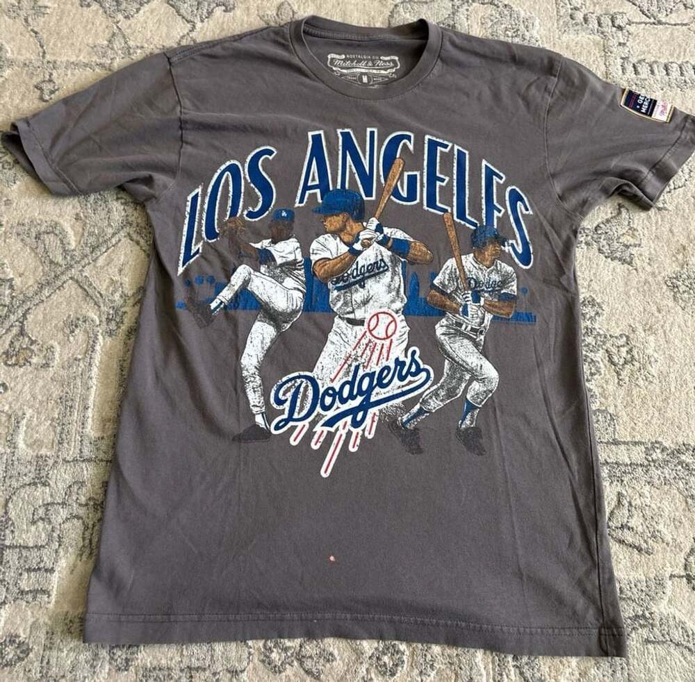 Mitchell & Ness Los Angeles Dodgers Vintage Style Graphic T-Shirt Size Medium